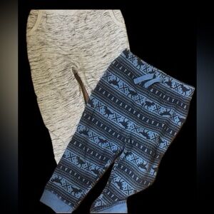 Patterned Blue and Gray Kids Jogger Pants